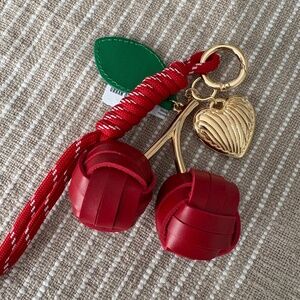 Urban Outfitters leather cherry keychain